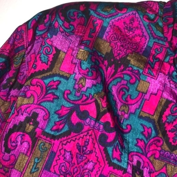 Lavon Petites Retro Tracksuit Jacket & Pants Nylon PM Purple & Multicolor - Picture 5 of 14